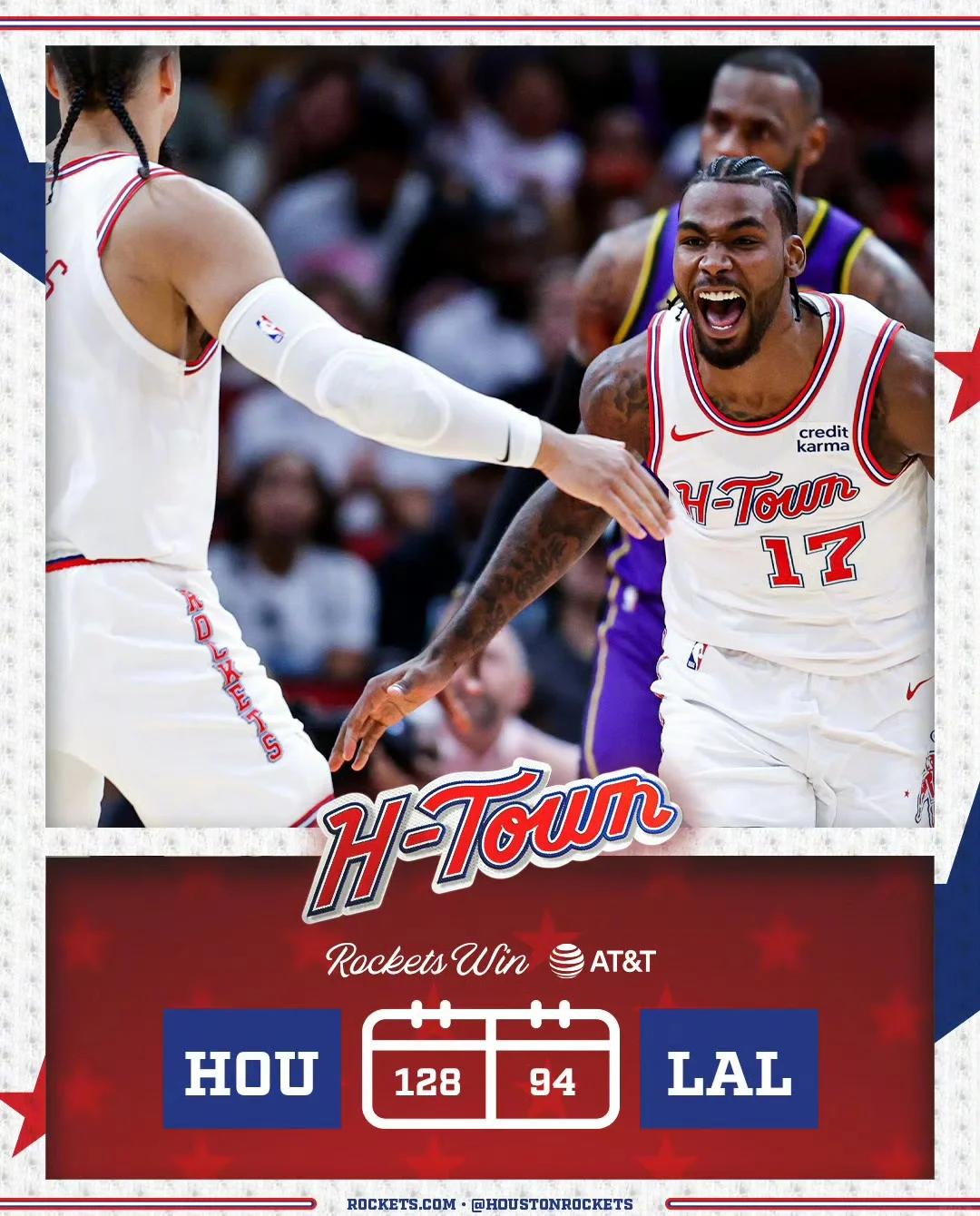 火箭大胜湖人詹皇表现差劲